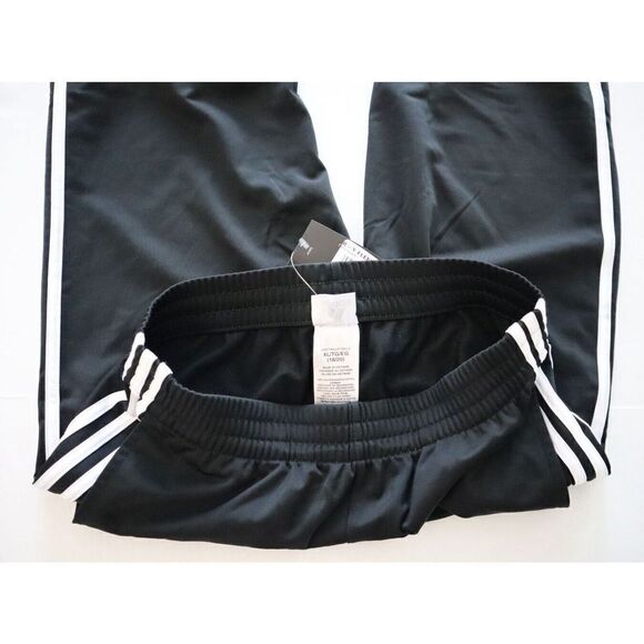 adidas 952125 Big Boys Sz XL (18/20) Black/White 3-Stripe Fleece Jogger Pants - Picture 3 of 9
